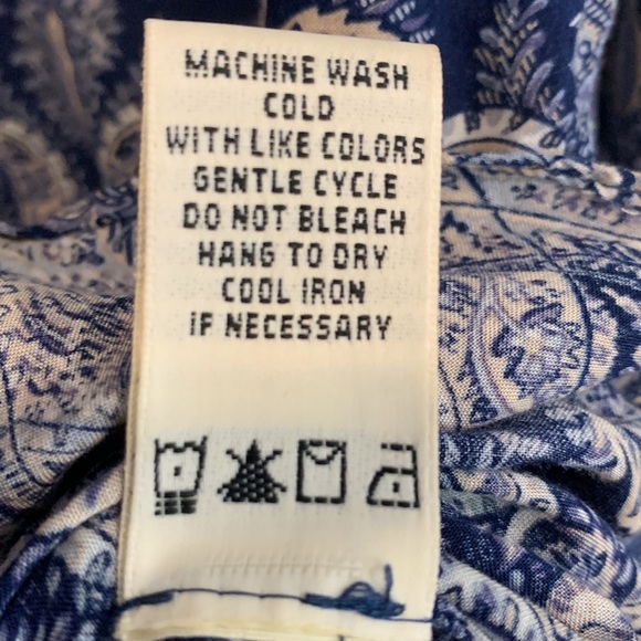 Max Studio Blue Pink White Boho Print Tunic Top - Picture 10 of 10